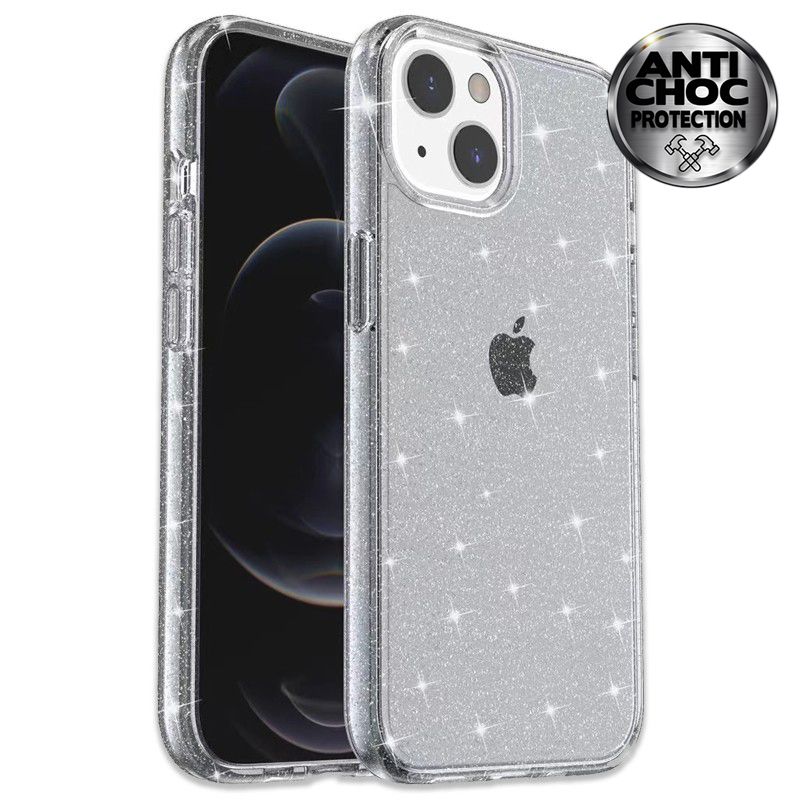 COQUE SHINY ANTICHOC IPHONE 7/8/SE ARGENT